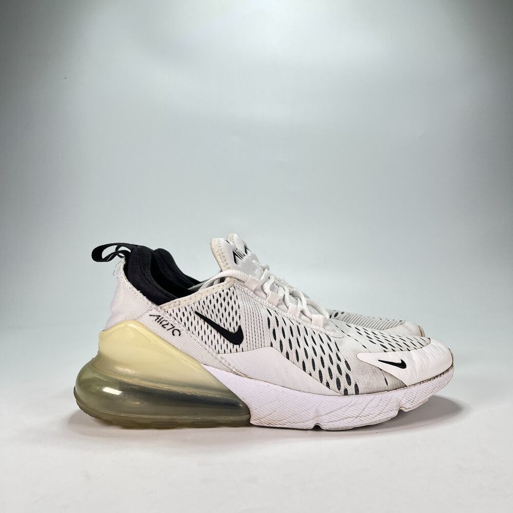 Nike Air Max 270 White Black Lifestyle Sneakers Shoes AH6789-100 Women's Size 8